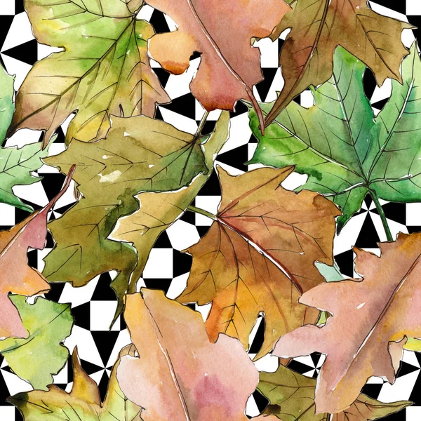 Oak leaves pattern in a watercolor style. — Stock Photo, Image