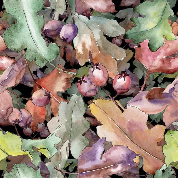 Modello di foglie di quercia in stile acquerello . — Foto Stock