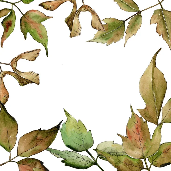 Marco de hojas de arce en un estilo acuarela . — Foto de Stock