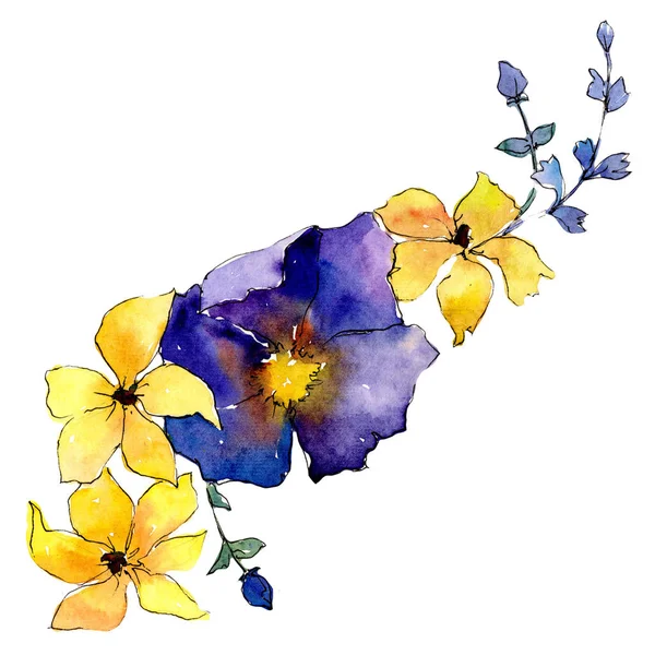 Flor de buquê em um estilo aquarela isolado . — Fotografia de Stock