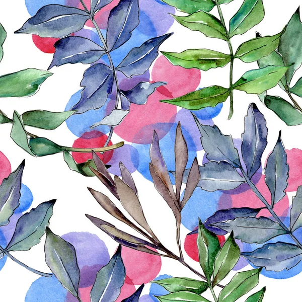 Aska blad mönster i akvarell stil. — Stockfoto