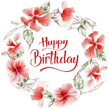 Kır çiçeği gül çiçek çelenk suluboya tarzında.