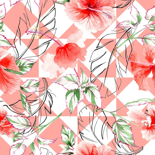 Motif fleur rose sauvage dans un style aquarelle . — Photo