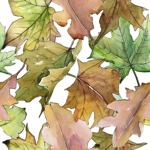 Oak leaves pattern in a watercolor style. — Stock Photo, Image