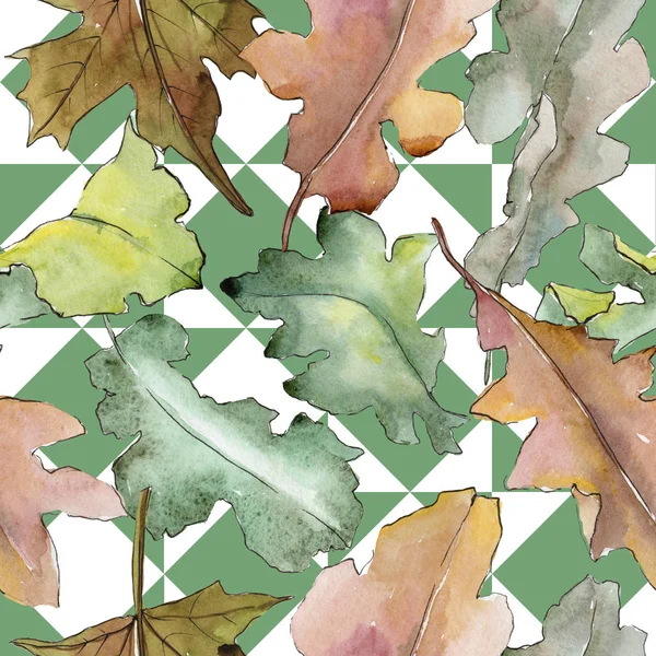 Дуб листья узор в стиле акварели . — стоковое фото