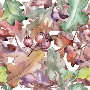 Meşe yaprağı deseni suluboya tarzında.