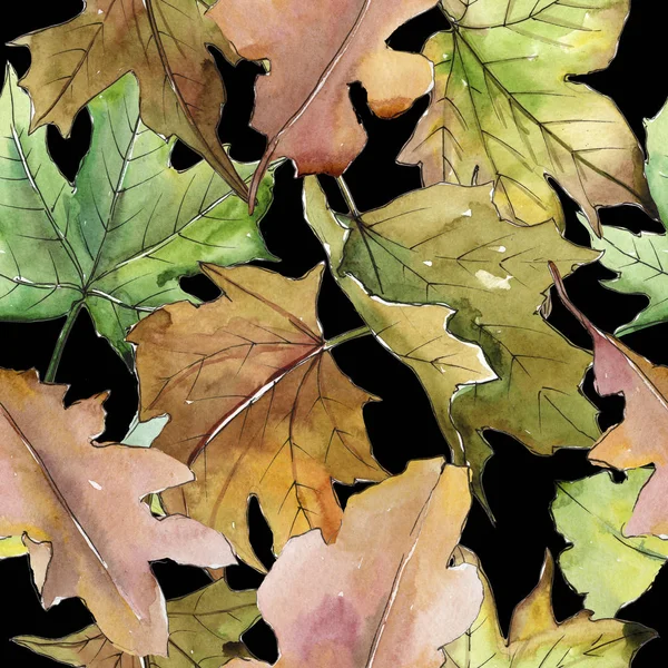 Oak leaves pattern in a watercolor style. — Stock Photo, Image