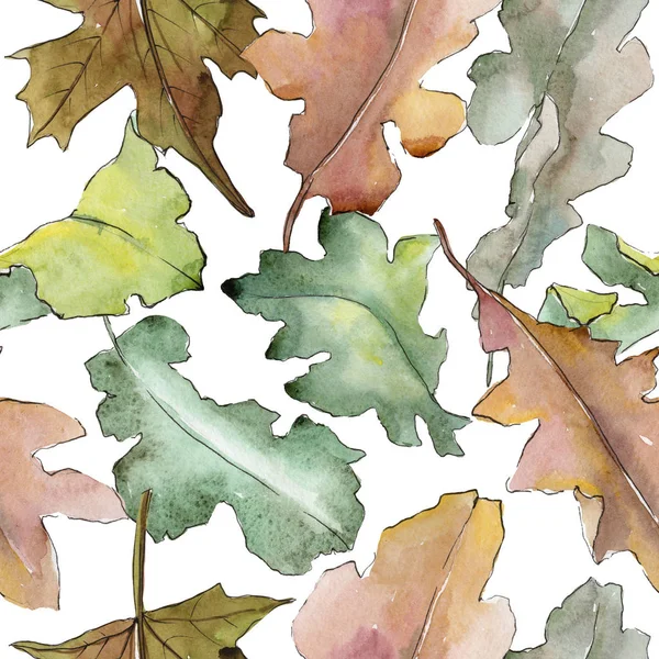 Eikenbladeren patroon in een aquarel stijl. — Stockfoto