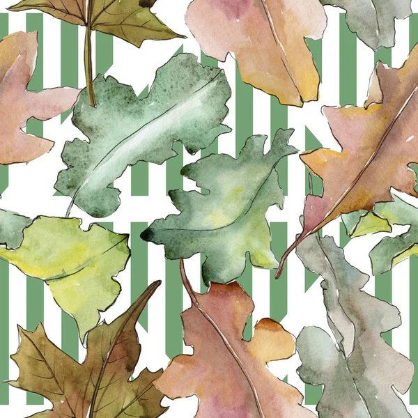 Дуб листья узор в стиле акварели . — стоковое фото