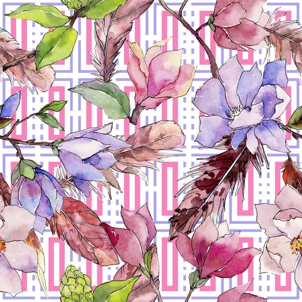 Patrón de flor de magnolia silvestre en un estilo de acuarela . —  Fotos de Stock