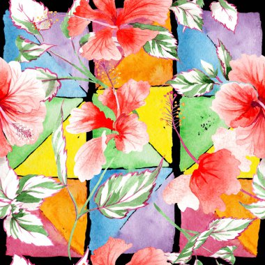 Kır çiçeği gül çiçek deseni suluboya tarzında.