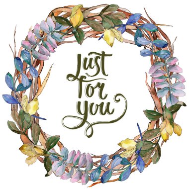 Akasya çelenk suluboya tarzında bırakır..