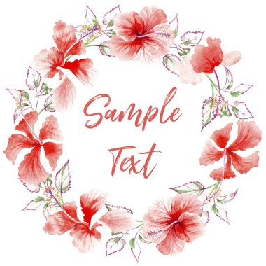 Kır çiçeği gül çiçek çelenk suluboya tarzında.