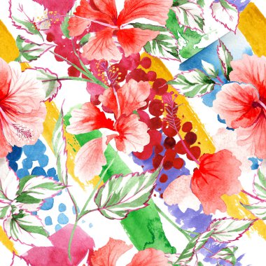 Kır çiçeği gül çiçek deseni suluboya tarzında.