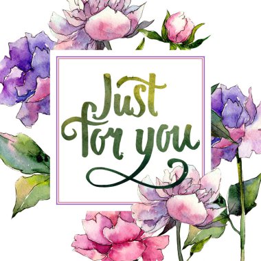 Kır çiçeği Şakayık çiçeği çerçeve suluboya tarzında.