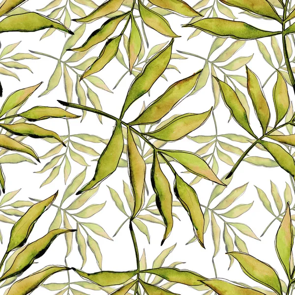 Tropical leaves pattern in a watercolor style.