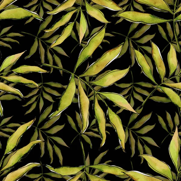 Tropical leaves pattern in a watercolor style.