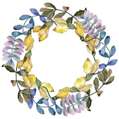 Akasya çelenk suluboya tarzında bırakır..