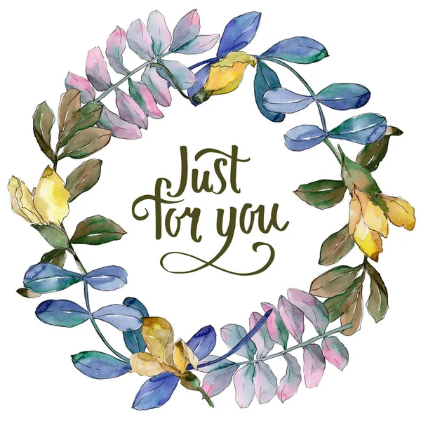 Akasya çelenk suluboya tarzında bırakır..