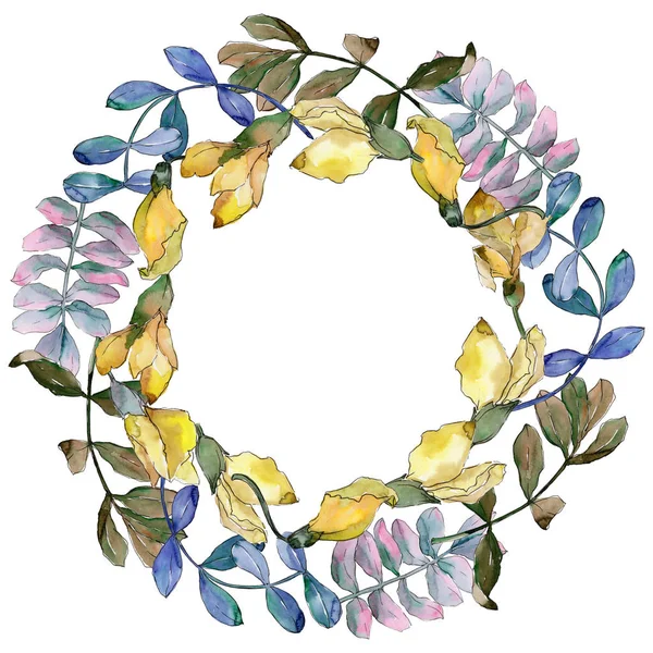 Akasya çelenk suluboya tarzında bırakır..