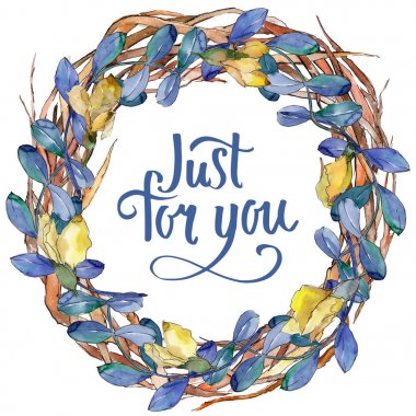 Akasya çelenk suluboya tarzında bırakır..