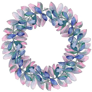 Akasya çelenk suluboya tarzında bırakır..