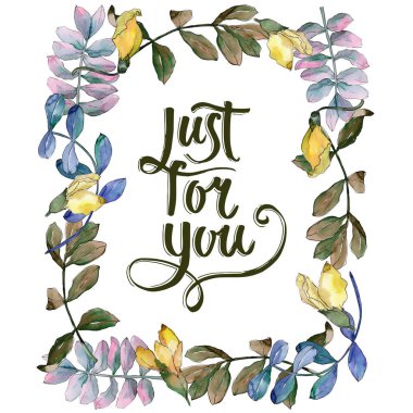 Akasya çerçeve bir suluboya tarzında bırakır..