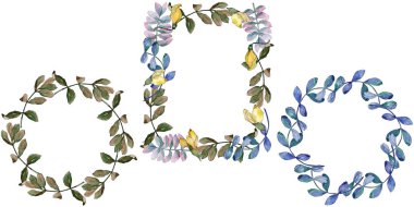 Akasya çerçeve bir suluboya tarzında bırakır..