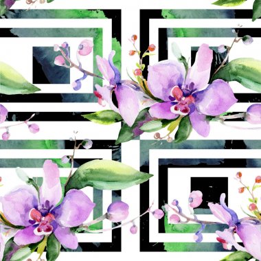 Buket çiçek deseni suluboya tarzında.