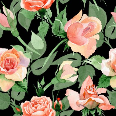 Kır çiçeği gül çiçek deseni suluboya tarzında.