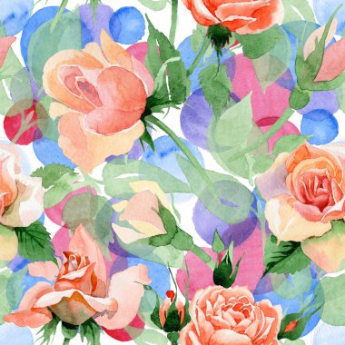 Kır çiçeği gül çiçek deseni suluboya tarzında.