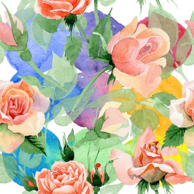 Kır çiçeği gül çiçek deseni suluboya tarzında.