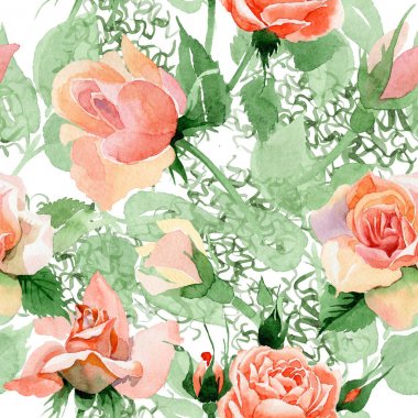 Kır çiçeği gül çiçek deseni suluboya tarzında.