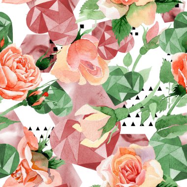 Kır çiçeği gül çiçek deseni suluboya tarzında.