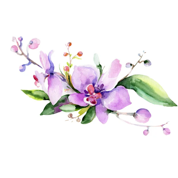 Bouquet fiore in stile acquerello isolato . — Foto Stock