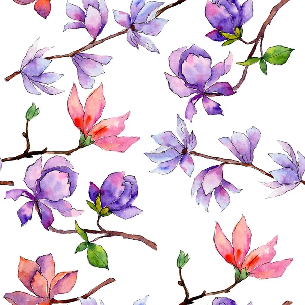 Patrón de flor de magnolia silvestre en un estilo de acuarela . — Foto de Stock