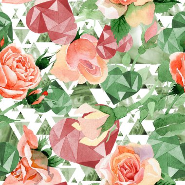 Kır çiçeği gül çiçek deseni suluboya tarzında.