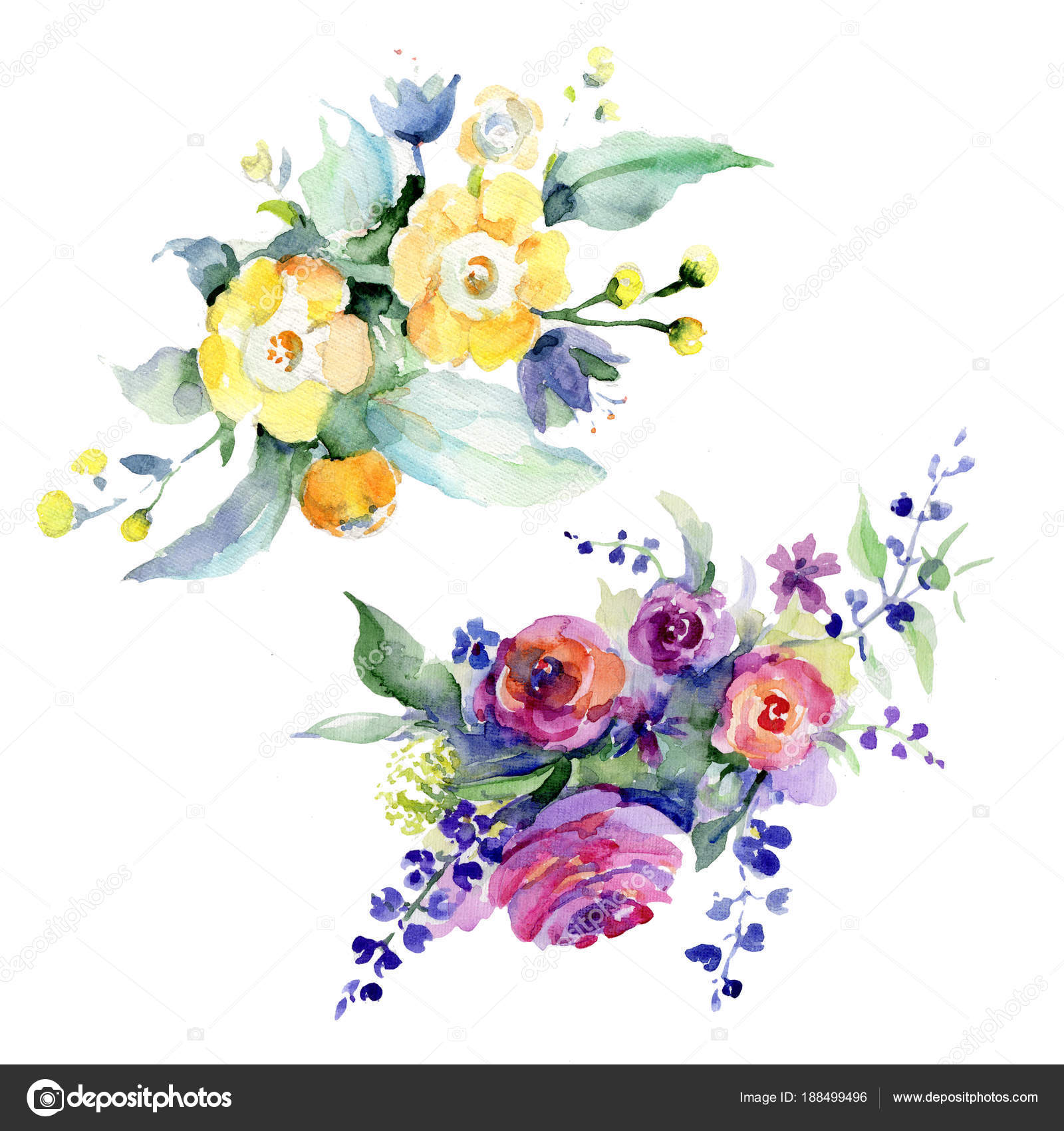 Download Bouquet Flower In A Watercolor Style Isolated Stock Photo Image By C Mystocks 188499496