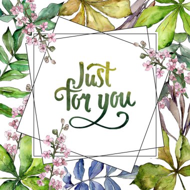 Kestane yaprak çerçeve suluboya tarzında.