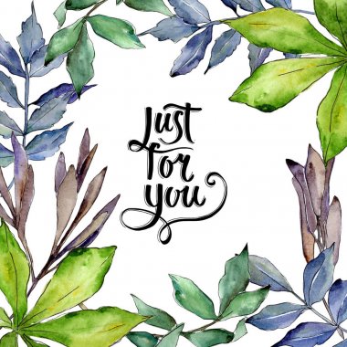 Kestane yaprak çerçeve suluboya tarzında.