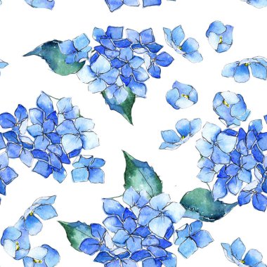 Kır çiçeği ortanca çiçek deseni suluboya tarzında.