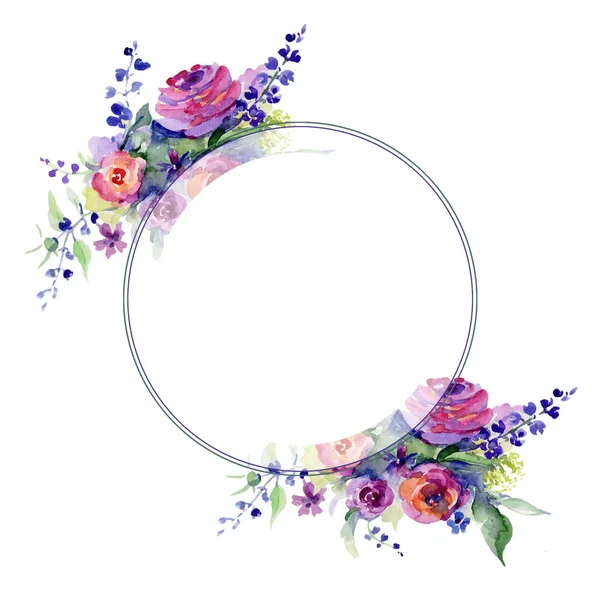 Bouquet flower wreath in a watercolor style. — Stock Photo, Image
