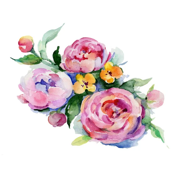 Bouquet flower in a watercolor style isolated. — Stock Photo, Image