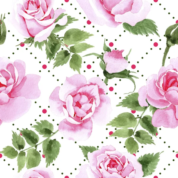 Wildflower chá rosa flor padrão em um estilo aquarela . — Fotografia de Stock