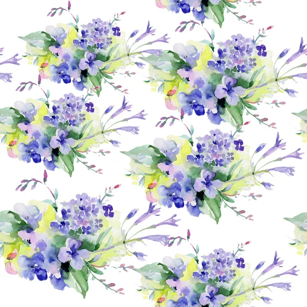 Bouquet motif de fleurs dans un style aquarelle . — Photo