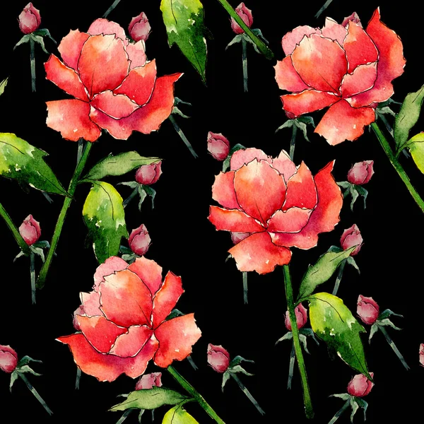 Wildflower peony flower pattern in a watercolor style. — Stock Photo, Image