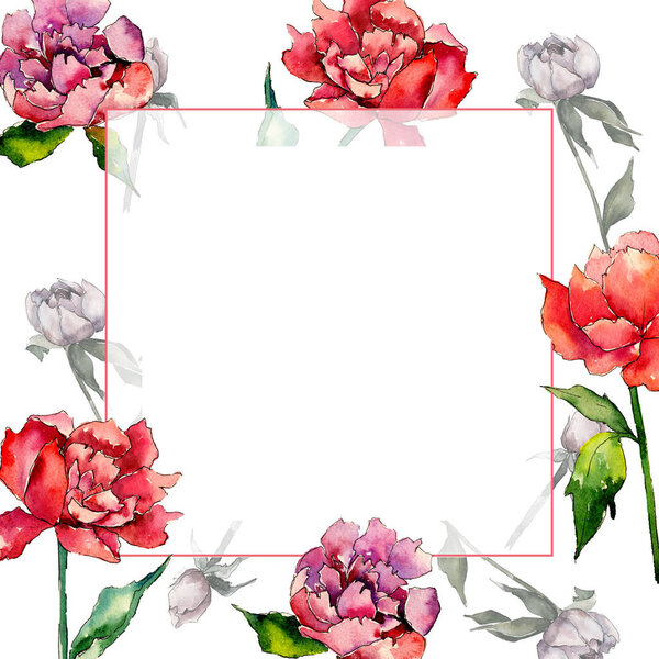 Цветочная рама из диких цветов в акварельном стиле
.