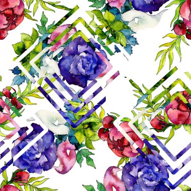 Buket kır çiçeği çiçek deseni suluboya tarzında.