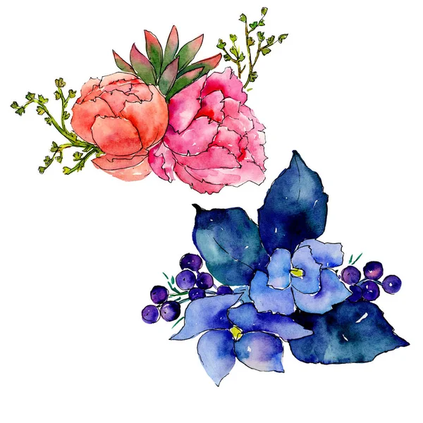 Bouquet wildflower flower in a watercolor style isolated. — Stock Photo, Image