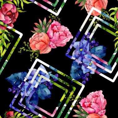 Buket kır çiçeği çiçek deseni suluboya tarzında.